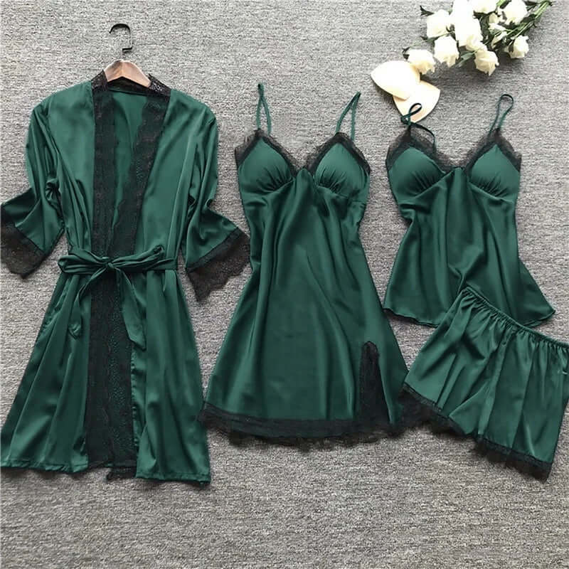 Women's 5-Piece Sleepwear Set with Lace