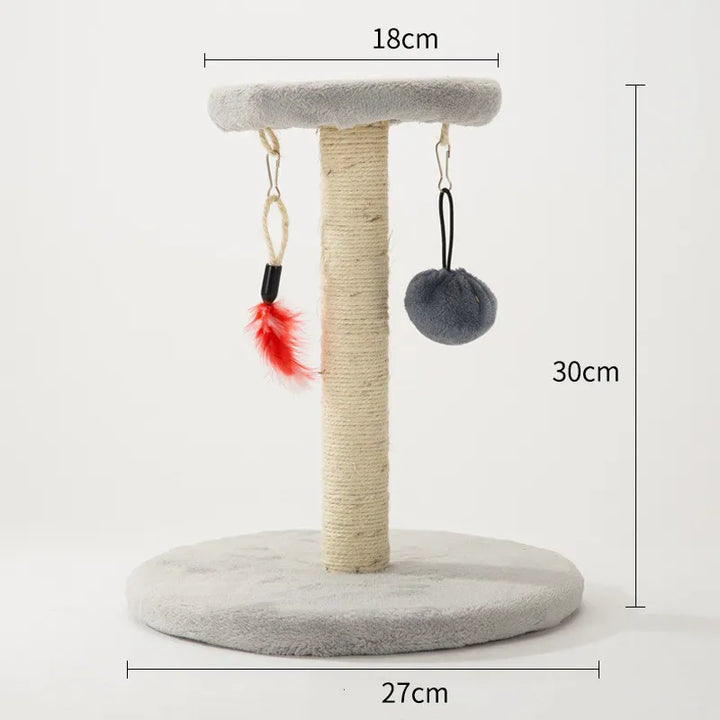 Pet enrichment cat scratching post with toy, star & heart sisal scratcher for active cats.