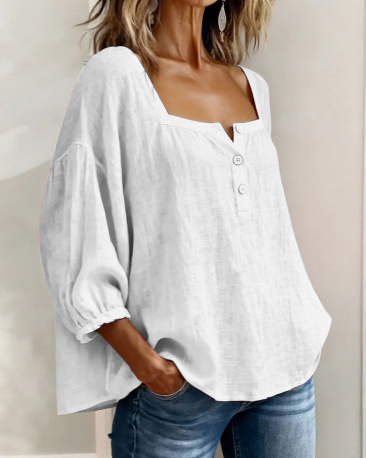 Casual chic women's puff sleeve top, comfortable and relaxed for daily wear.