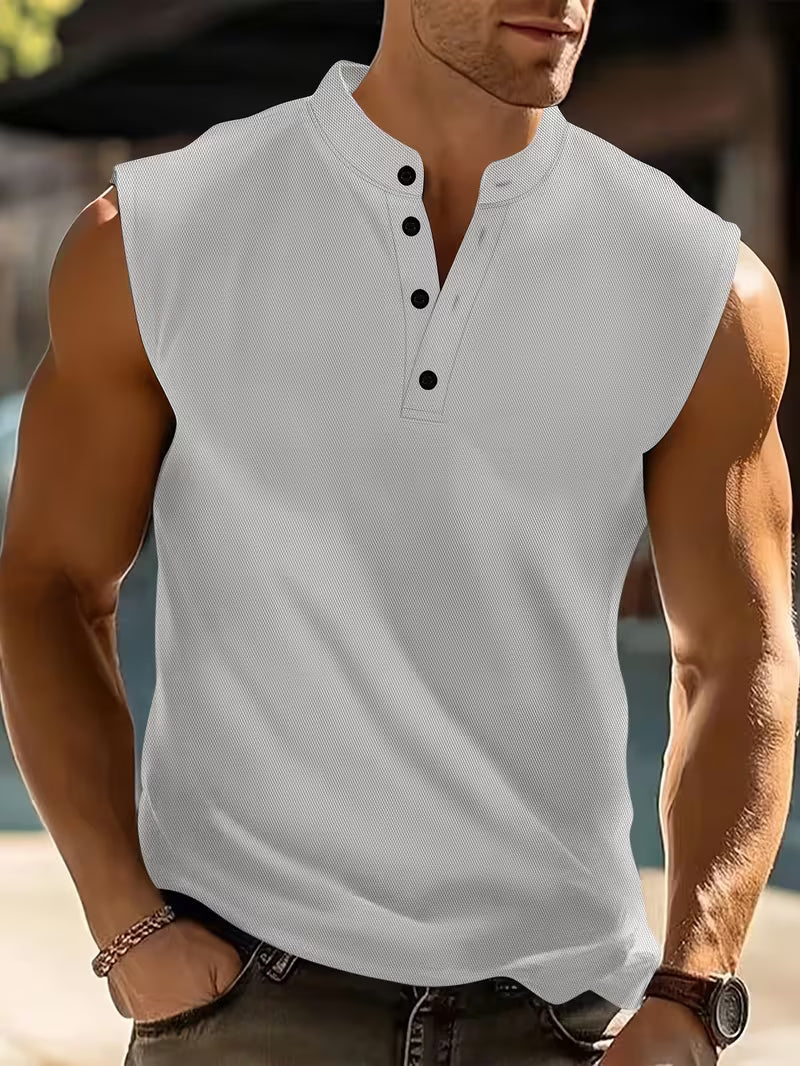 Men's lightweight breathable sleeveless t-shirt for ultimate comfort & athletic performance.