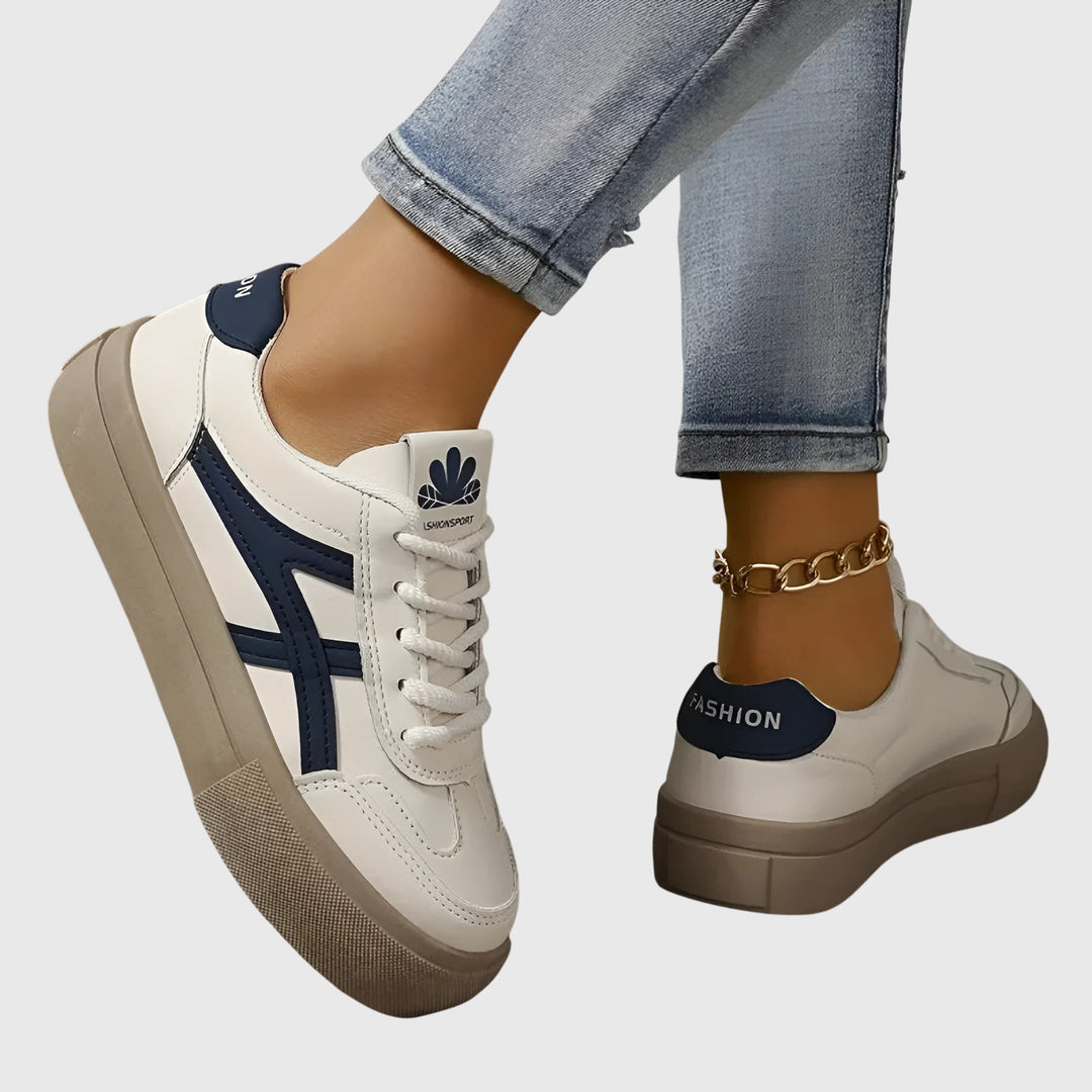 Stylish women's casual sneakers offering arch support and pain relief, perfect comfort shoes.