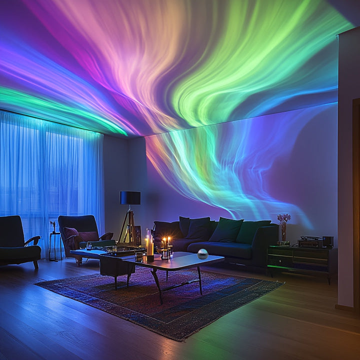 Enchanting star projector night light, perfect for kids and adults, creating a dreamy bedroom atmosphere.