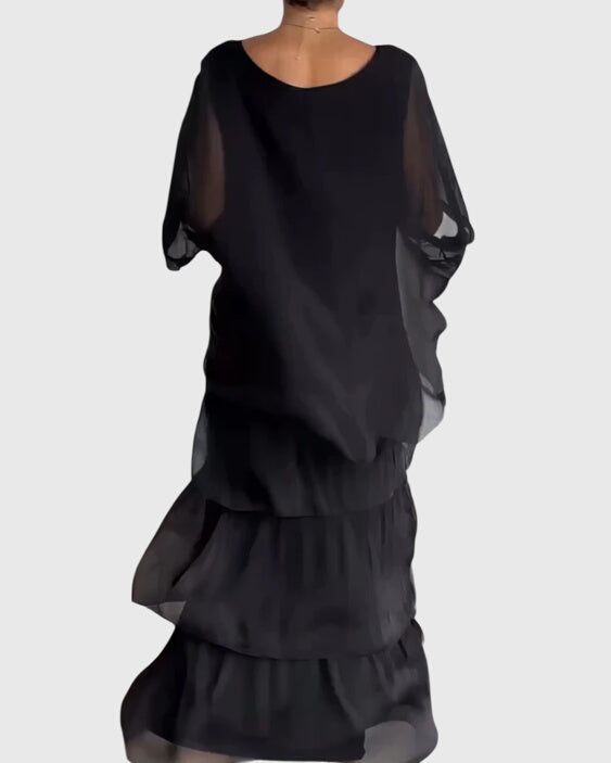 Comfortable women's flowing maxi dress, perfect for summer fashion & versatile style.