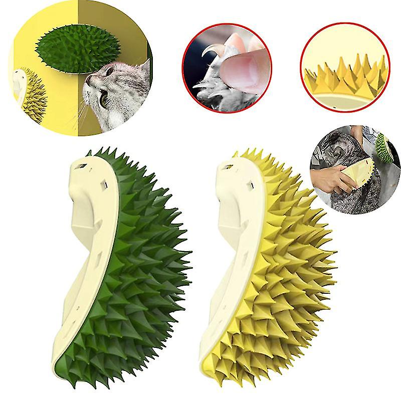 Soft-tipped pet brush for cats, promotes healthy coat & prevents hairballs. Ergonomic design.