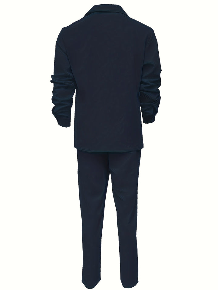 Man wearing ivory white minimalist linen blend two-piece set, enjoying comfortable, relaxed casual wear.