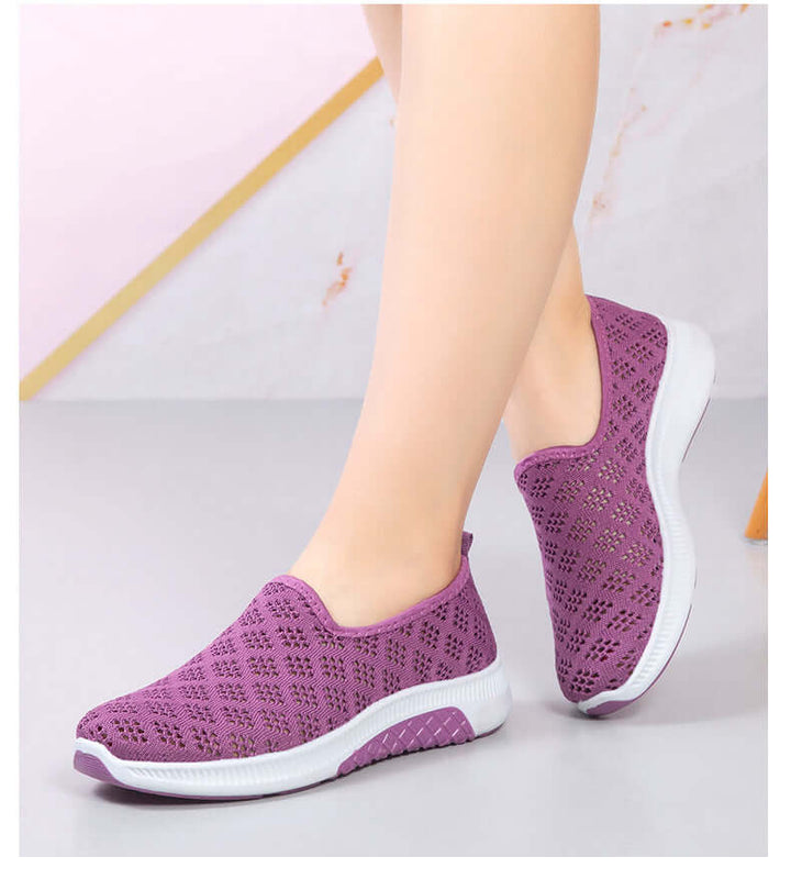 Women's Knit Slip-On Trainers - Breathable & Lightweight