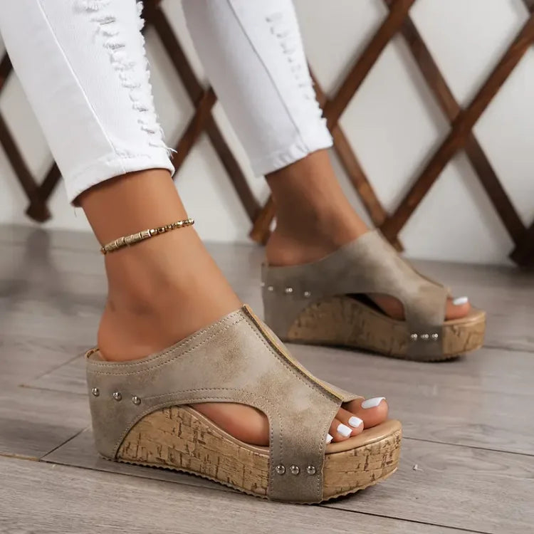 Orthopedic wedge sandals for women, featuring a comfortable open-toe design, ideal for summer footwear.