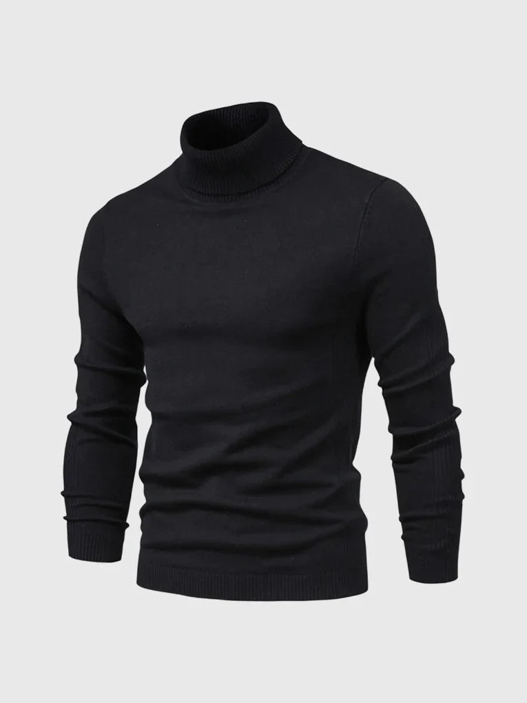 Men's classic turtleneck sweater. Elegant and warm winter menswear.