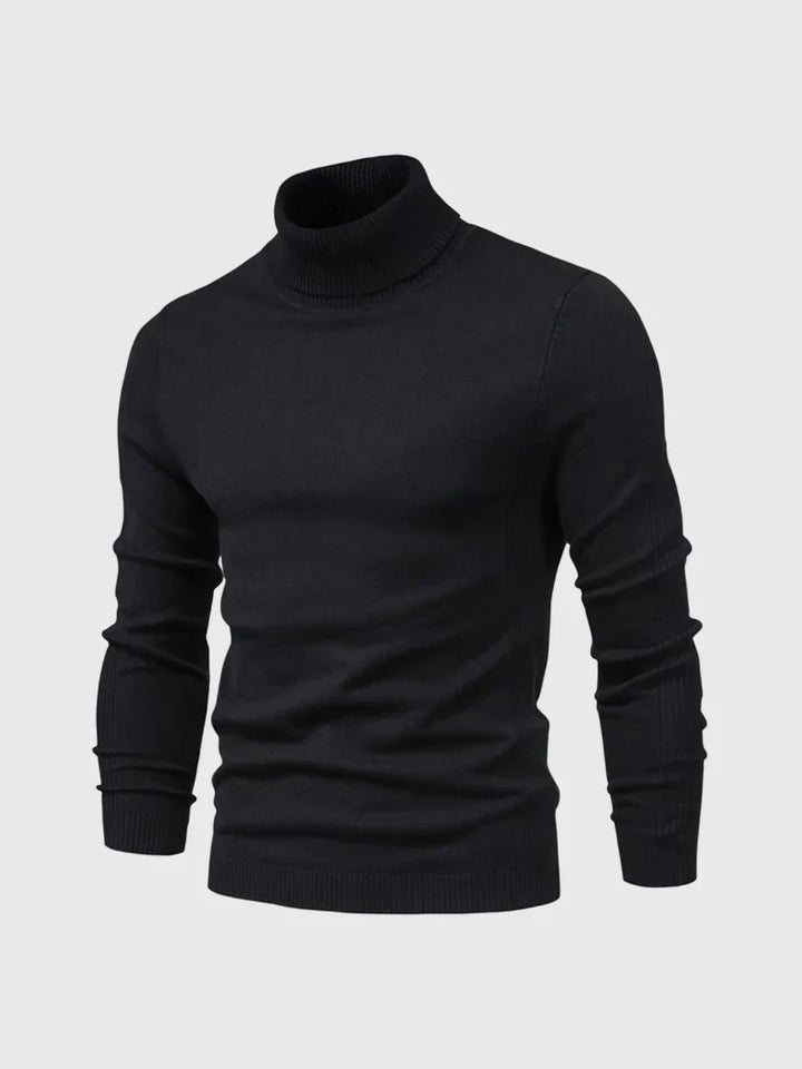 Men's classic turtleneck sweater. Elegant and warm winter menswear.