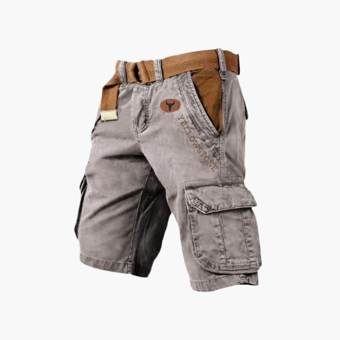 Comfortable men's stylish cargo utility shorts with 6 pockets, great for athletic and casual summer wear.