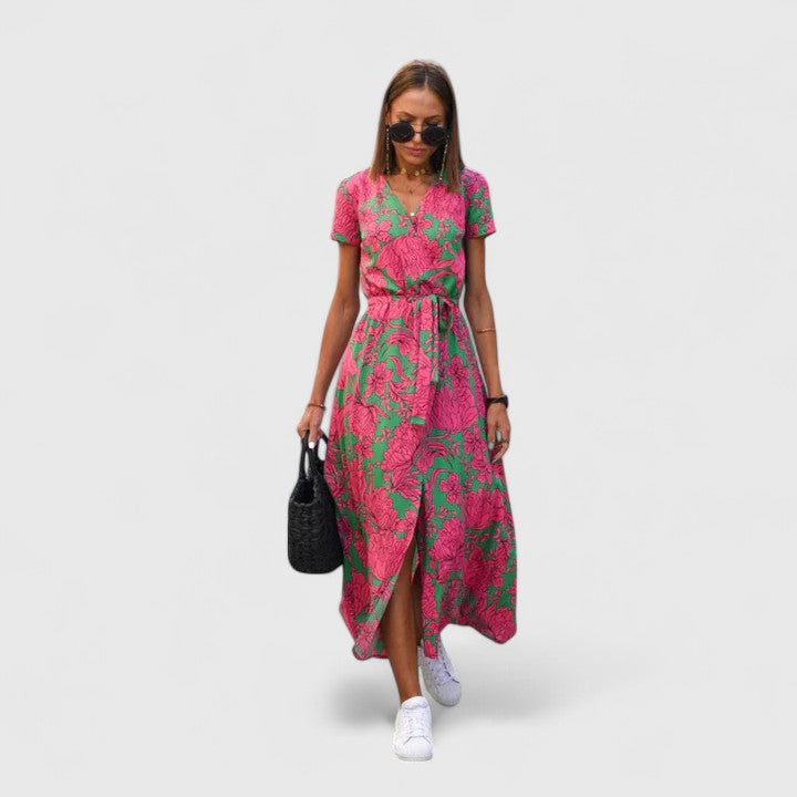 Women's elegant wrap midi dress, a versatile piece of women's fashion, perfect for occasion wear.