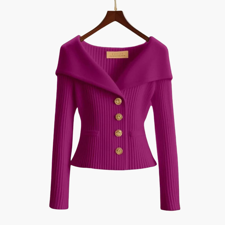 Essential women's ribbed cardigan, a comfortable and stylish button-up top, perfect for winter style & layering.