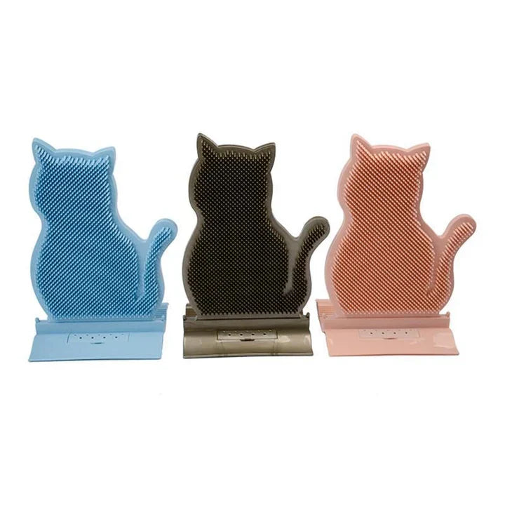 Feline self-care scratcher & massage board for grooming and overall pet wellness.