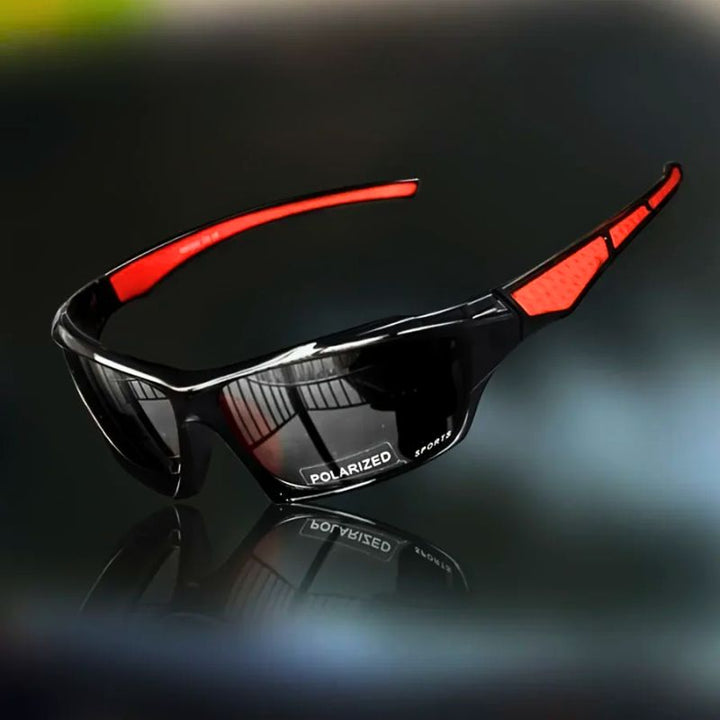 Stylish men's polarized shield sunglasses, perfect fashion eyewear with UV protection for driving.