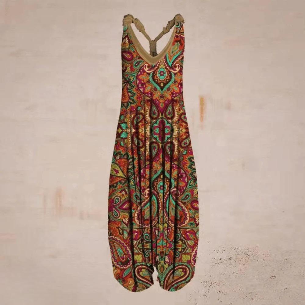 Summer-ready women's jumpsuit, offering stylish comfort and a relaxed fit.