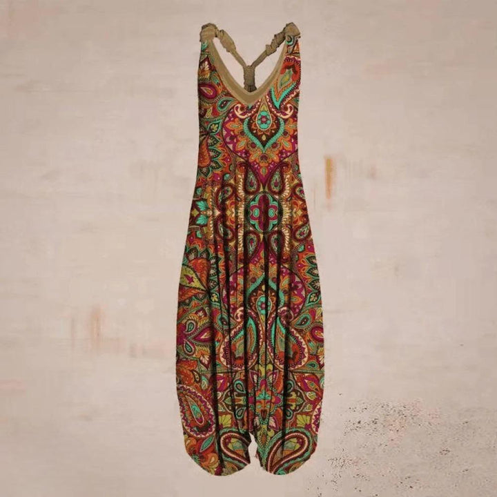 Summer-ready women's jumpsuit, offering stylish comfort and a relaxed fit.