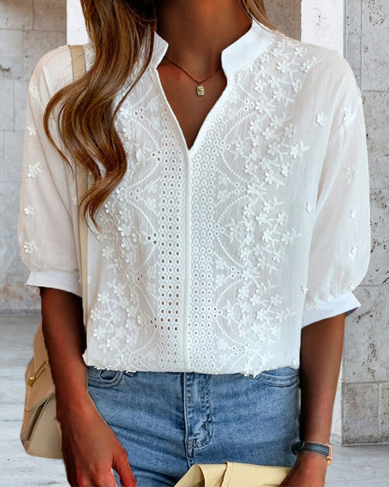 Versatile white puff sleeve top for women, easily transitioning from office to elegant casual.