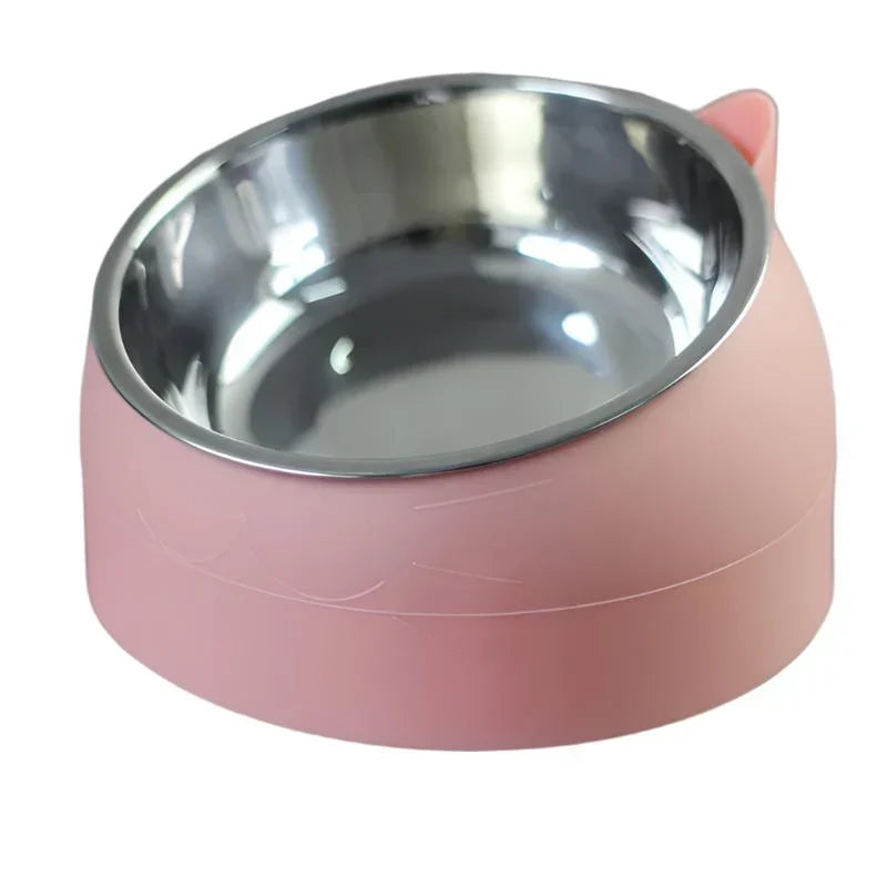 Modern raised cat feeder promoting better digestion and less neck strain.