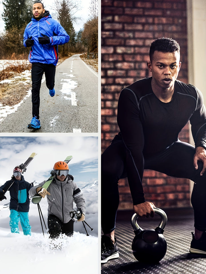 Warm & fitted men's thermal long sleeve shirt, perfect cold weather base layer for comfort and ultimate warmth.