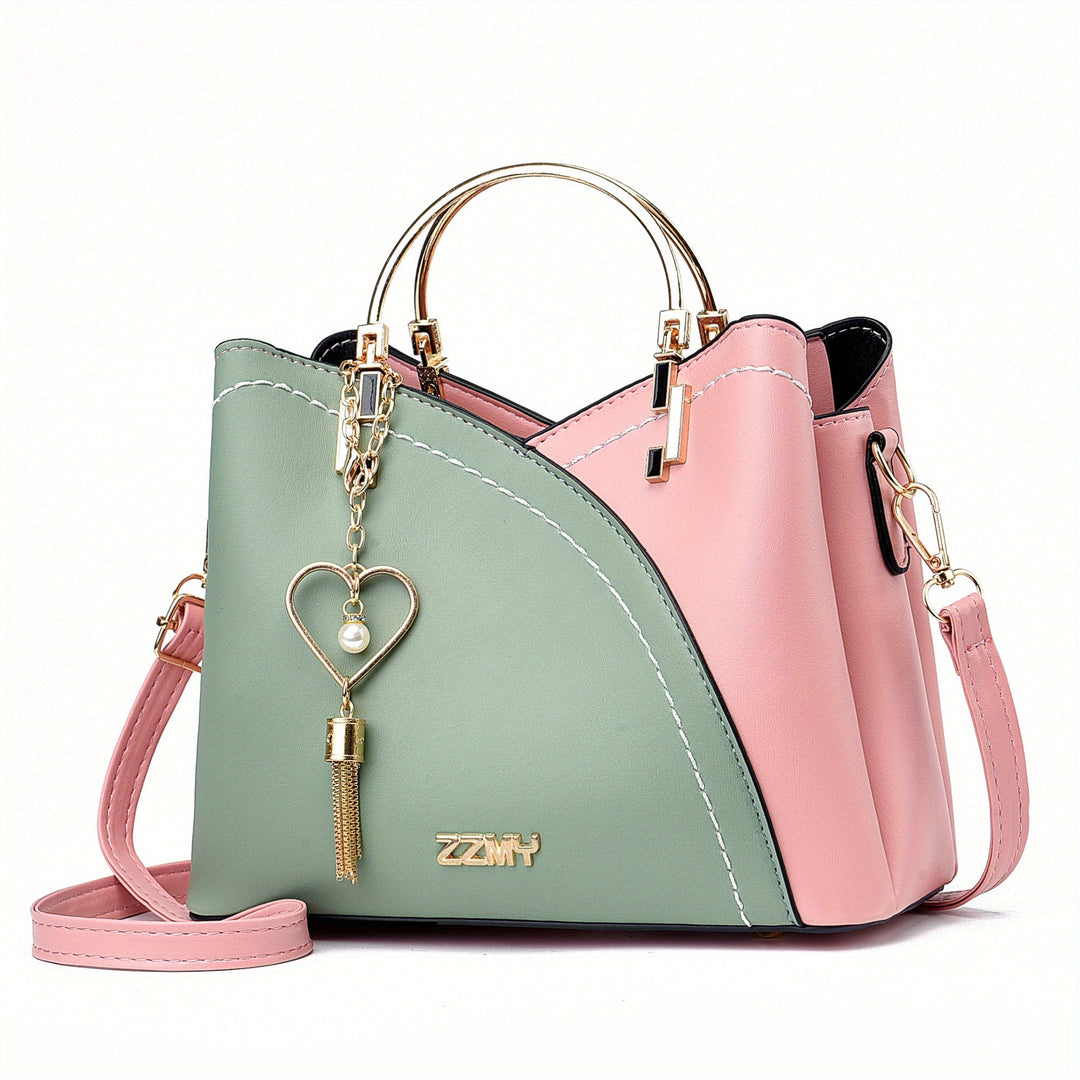 Woman carrying a stylish luxury leather handbag, showcasing everyday elegance.
