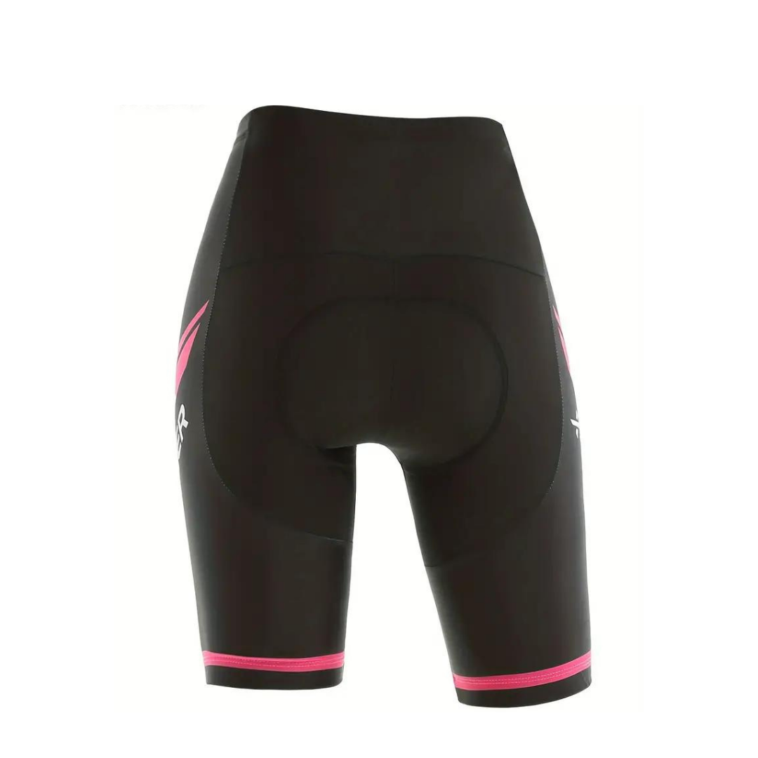Women's padded cycling shorts; breathable, stretchy fabric for ultimate ride comfort and performance on road bikes.