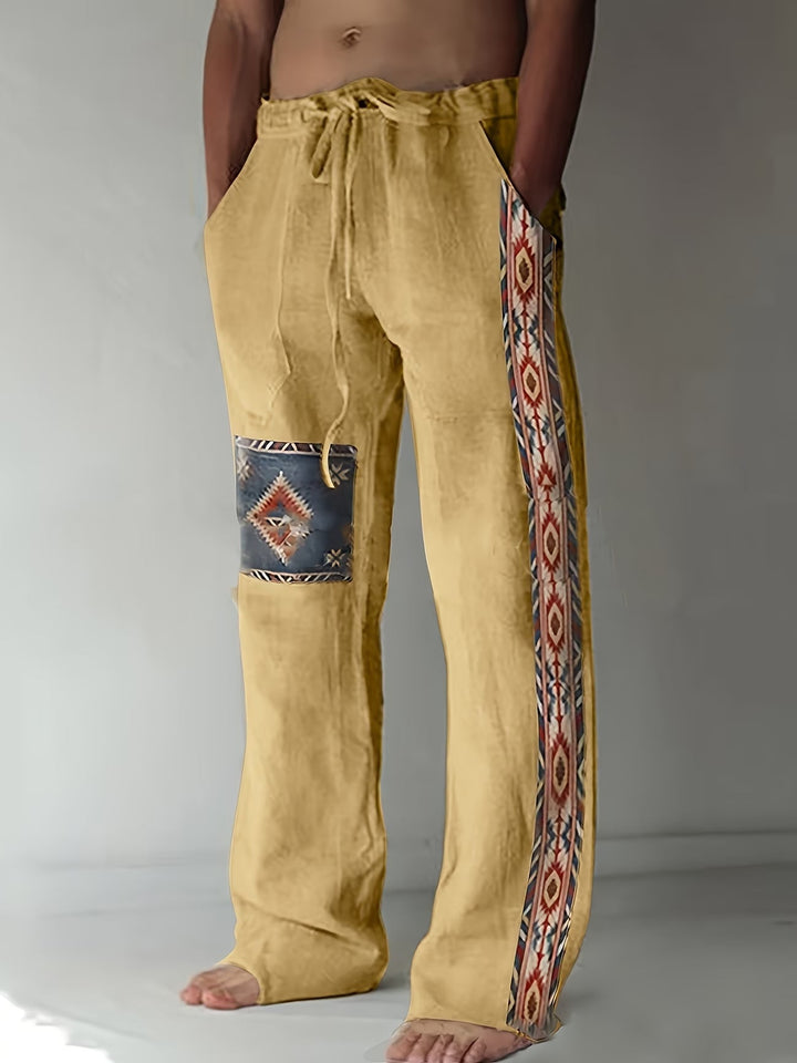 Versatile men's breathable outdoor pants with practical slant pockets in black. Loose fit design for ultimate comfort.