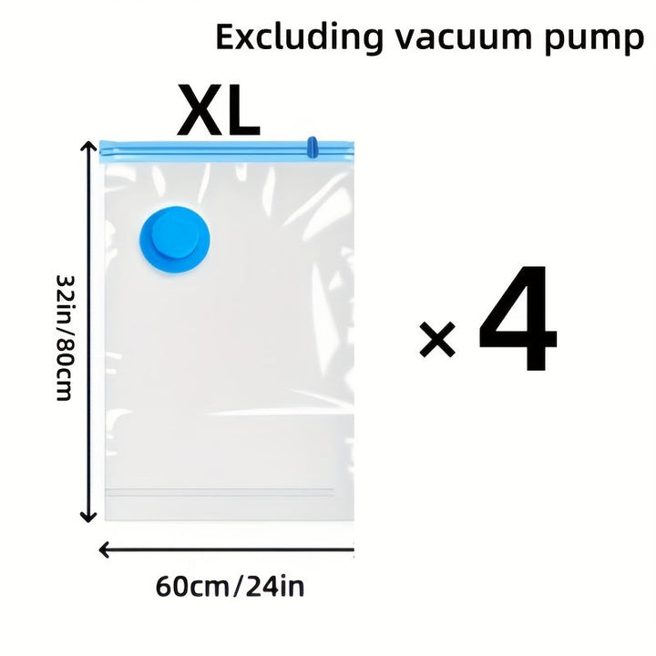 Efficient packing with extra large vacuum bags; ideal for travel, moving, and dorms.