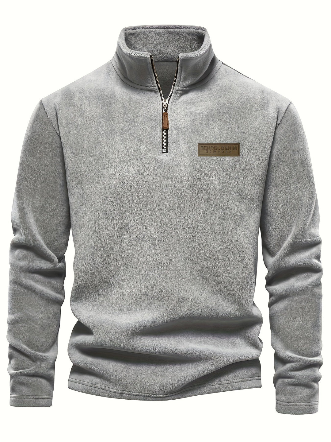 Unisex half-zip pullover, fleece-lined for ultimate warmth. Cozy winter essential for chilly days.