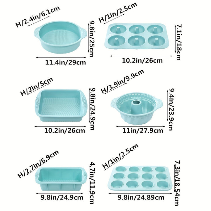 Oven-safe 6-cup silicone muffin mold. Flexible, food-grade bakeware for easy release and cleanup.