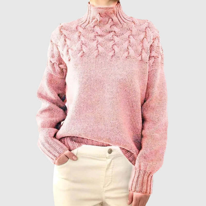 Women's Cable Knit Turtleneck Sweater