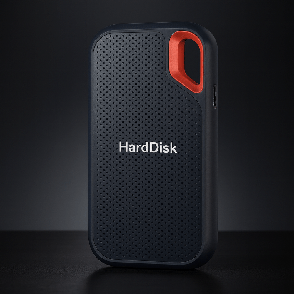 8TB Portable External SSD Drive with high-speed USB-C, shockproof design for secure data storage. Computer accessory.