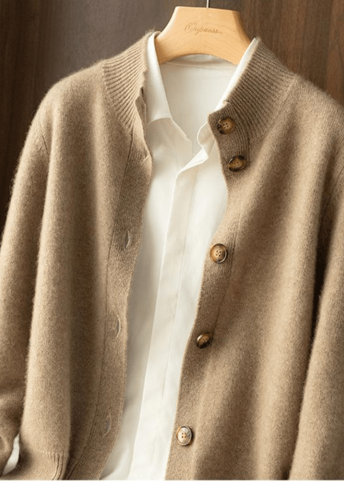 Classic women's button-front cardigan, an elegant and stylish layering option.