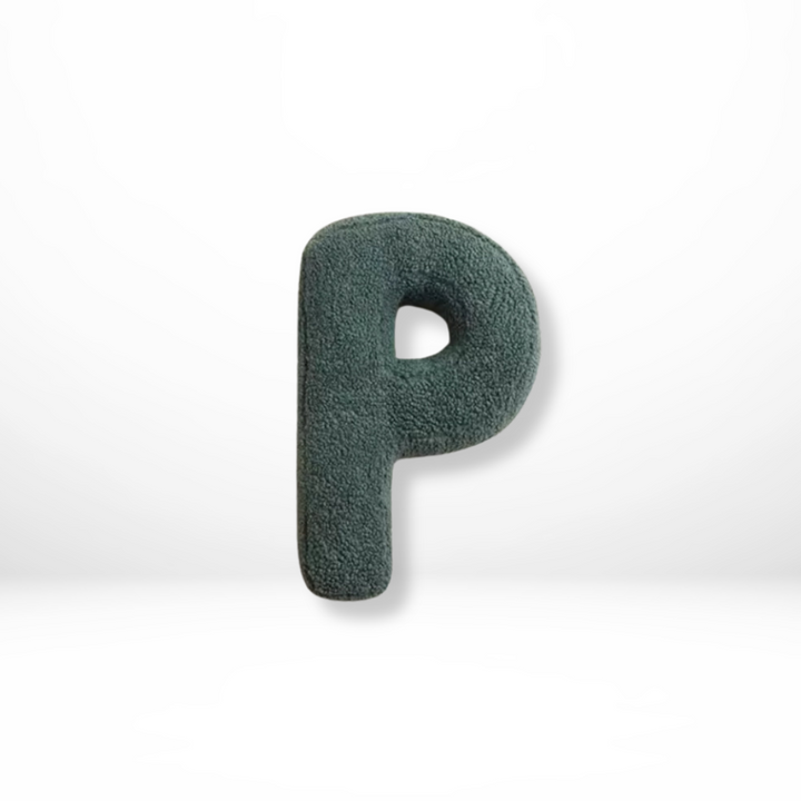 Stylish velvet 'T' letter cushion, adding elegance to any home decor with its soft, rich texture.