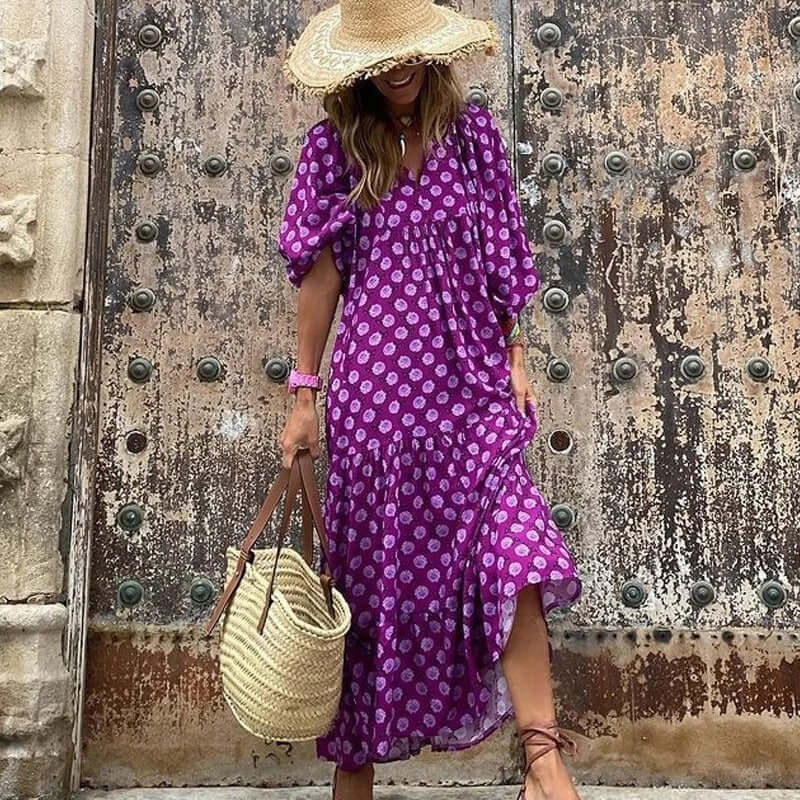 Geometric Print Midi Dress