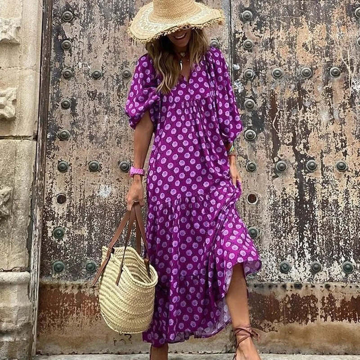 Geometric Print Midi Dress