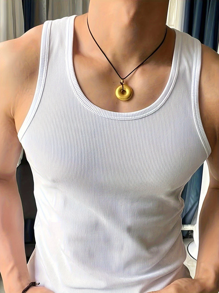 Men's breathable lightweight summer tank top, perfect for casual wear & comfort.