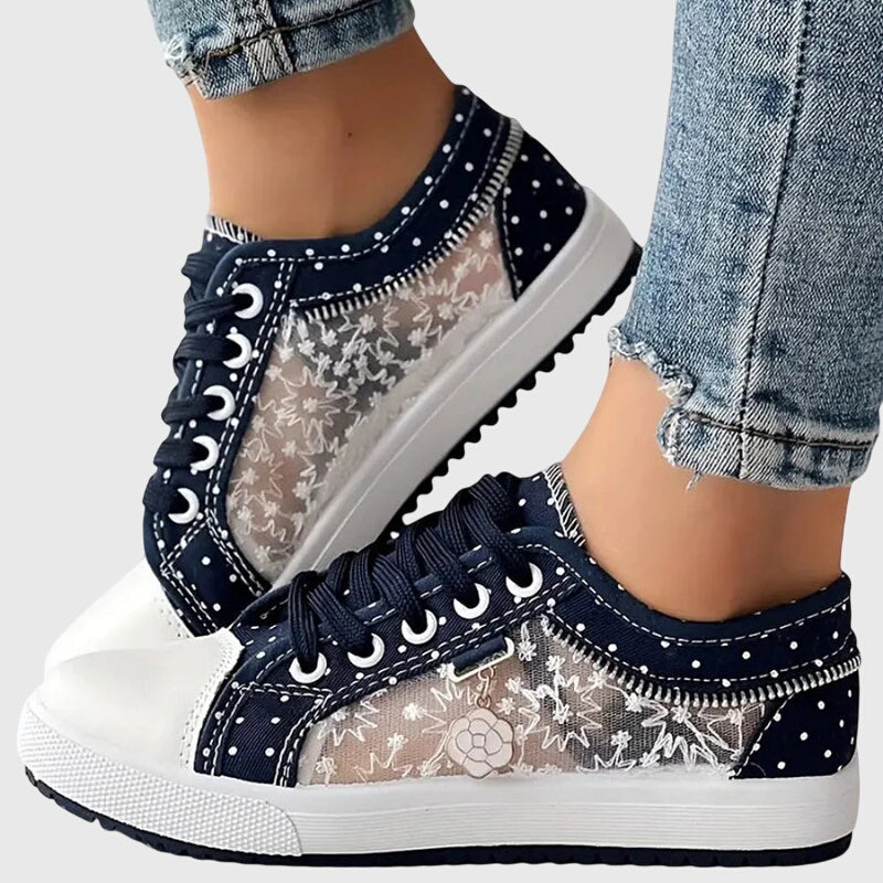 Supportive walking shoes for women with cushioned soles, offering all-day comfort & stability.