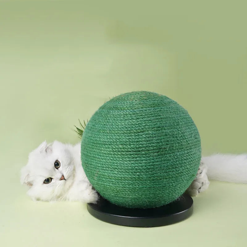 Premium sisal scratching ball, a durable cat toy perfect for claw maintenance and active play.