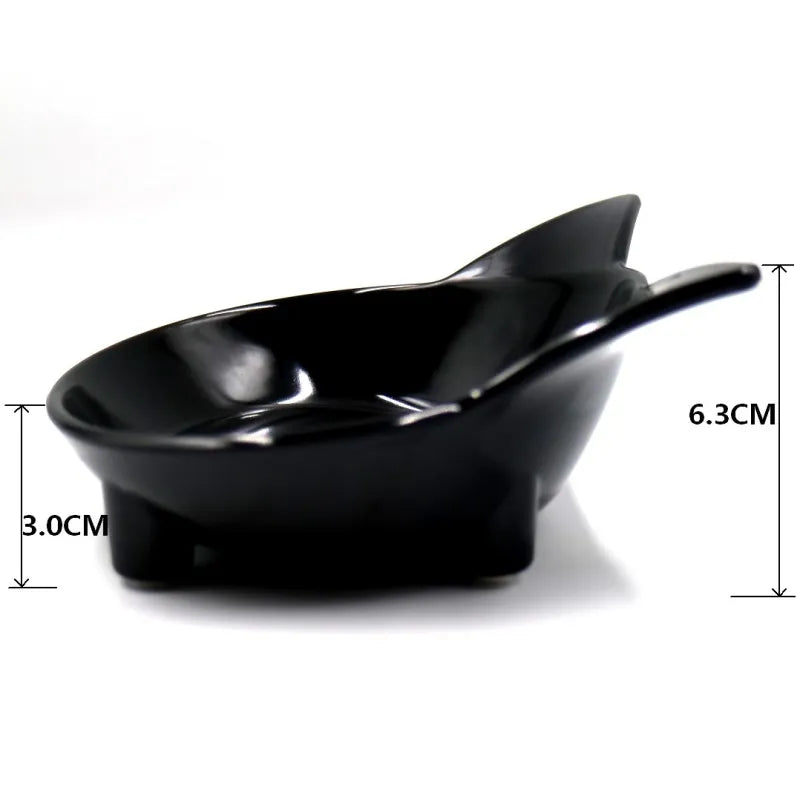 Durable pet food bowl with cute cat ear design. Easy-clean dish for cat & dog feeding. Essential pet accessory.
