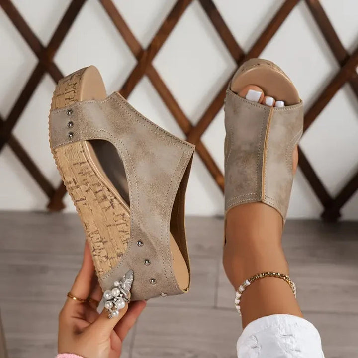 Chic women's orthopedic open-toe wedge sandals for ultimate comfort, support, and warm-weather style.