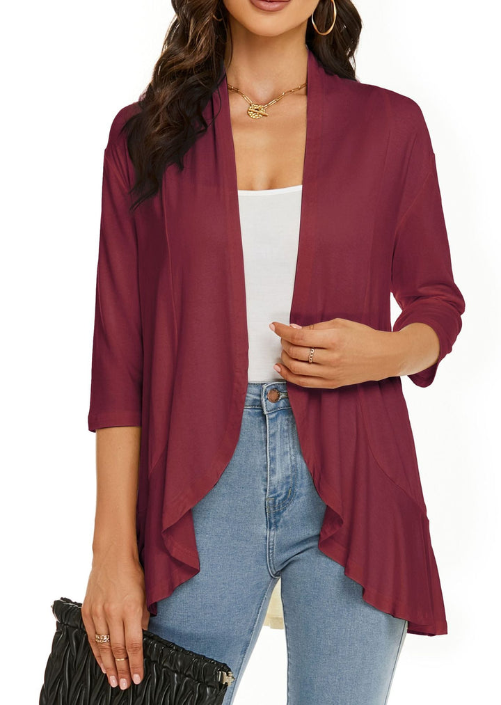 Everyday comfort with this stylish women's lightweight open-front long-sleeve cardigan sweater.
