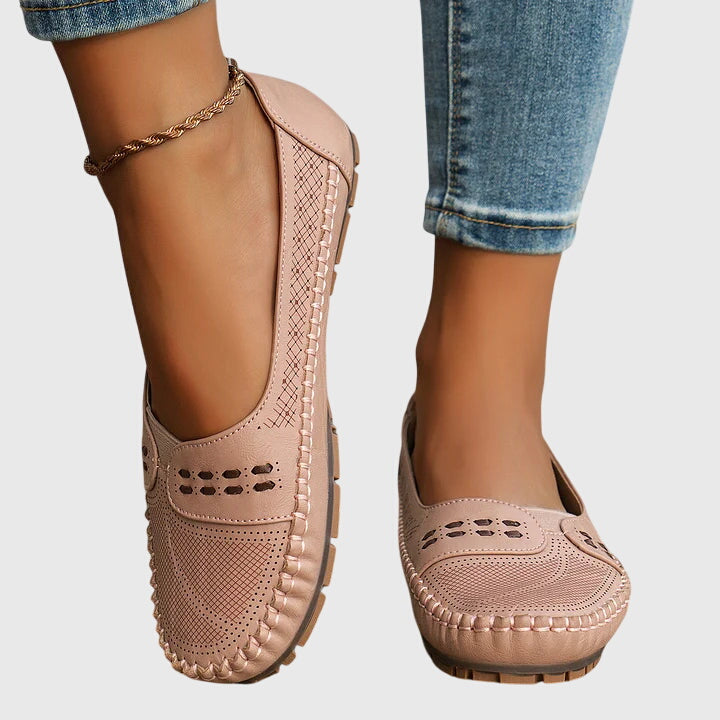 Women's everyday orthopaedic slip-on loafers, comfortable walking shoes providing superior foot support.