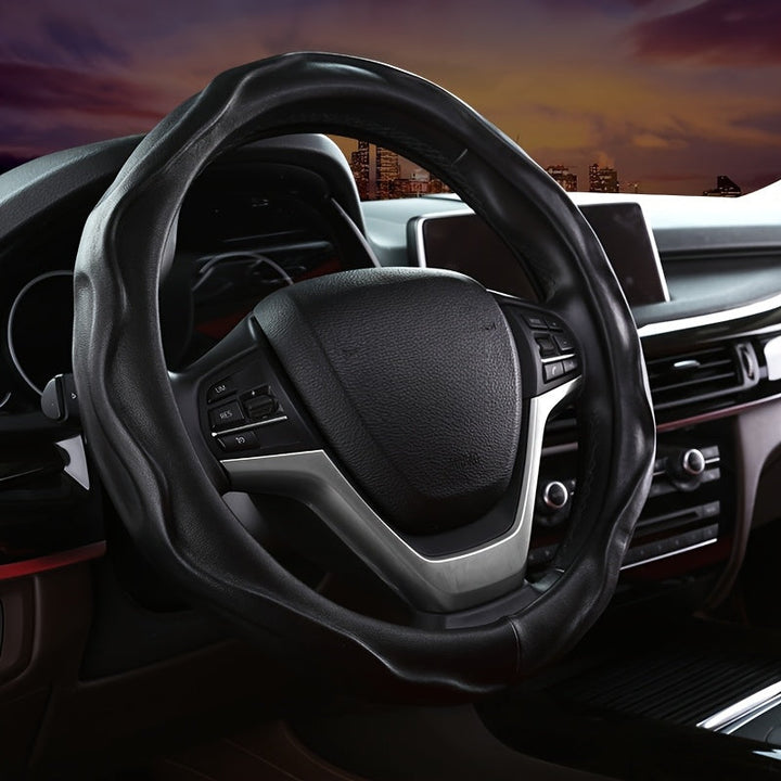 Eliminate slips with this universal non-slip steering wheel cover for a secure grip & comfortable car driving.