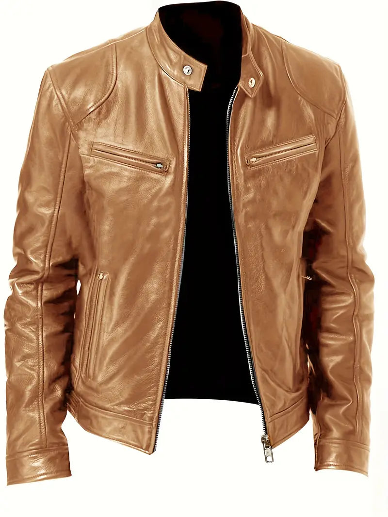 Versatile men's slim fit racer jacket, ideal for modern, stylish everyday casual wear.