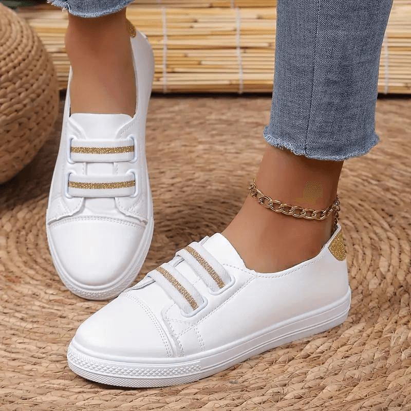 Women's Slip-On Trainers - Rounded Toe - Durable Sole