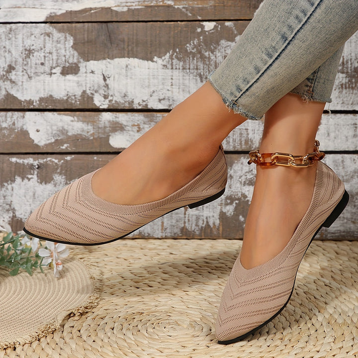 Chic women's comfortable slip-on flat shoes with a modern square toe, perfect for everyday casual wear.