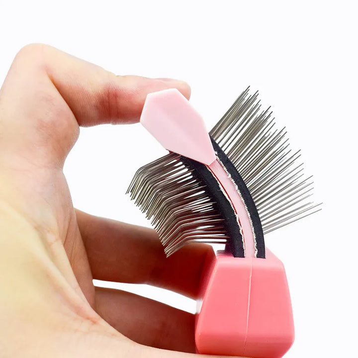 Pet detangler shampoo comb for cats, dogs, & other animals. Gentle bath brush for grooming and knot removal.