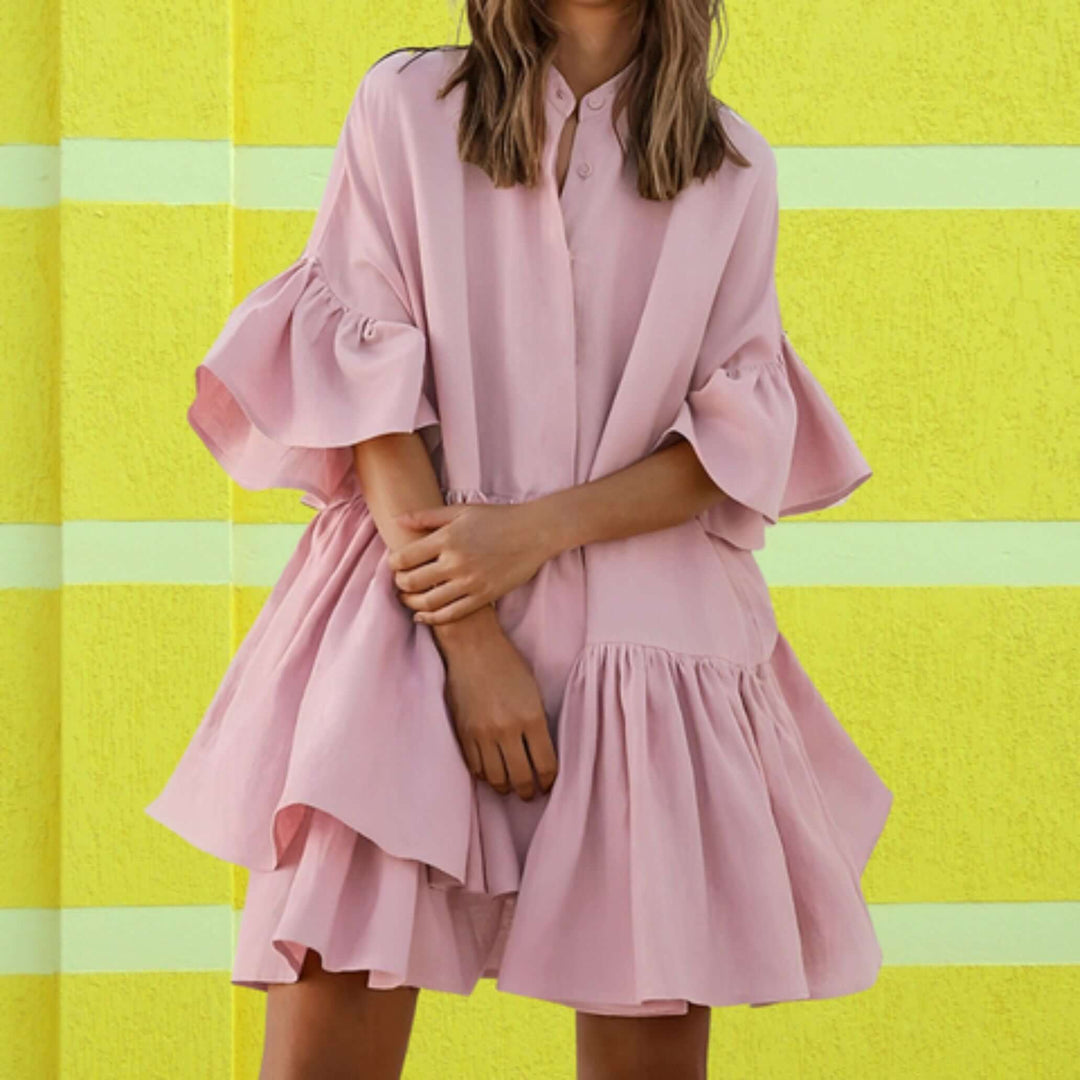 Flowy All-Season Dress with Wide Sleeves