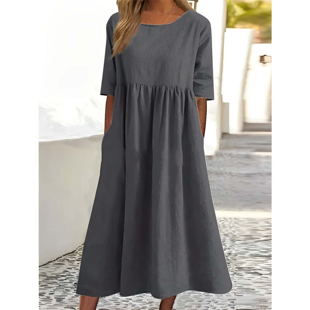 Pleated Midi Dress