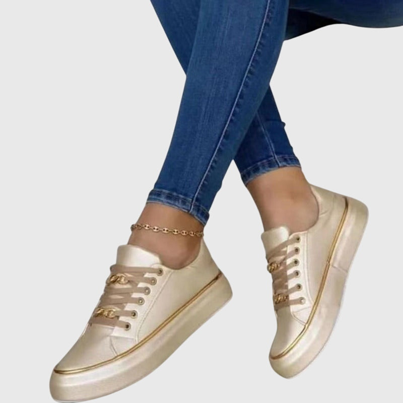 Casual women's orthopedic shoes featuring slip-resistant sole, cushioned comfort & stylish design for daily use.